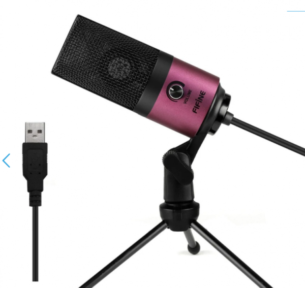 Fifine Pink USB Microphone with Cable