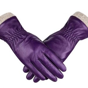 "Sheepskin Leather Gloves For Women" in purple