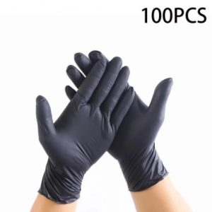 "100 Black Disposable Latex Gloves" for ASMR Gloves