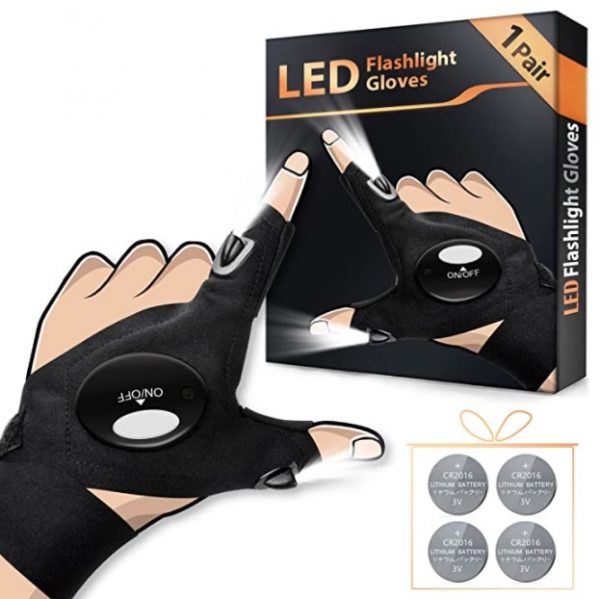 "LED flashlight gloves" for asmr visual triggers