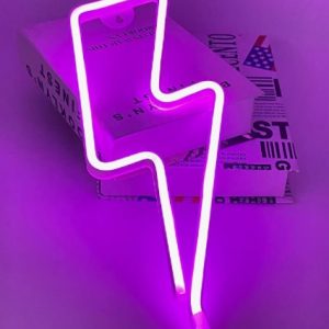 "Lightning Shape Purple Neon Sign" for ASMR background