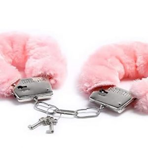 "Pink Fluffy Wrist Plush Handcuffs" for ASMR