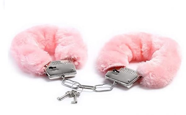 "Pink Fluffy Wrist Plush Handcuffs" for ASMR